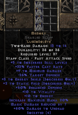 Buy Diablo 2 Memory Gnarled Staff At D2trophy.com